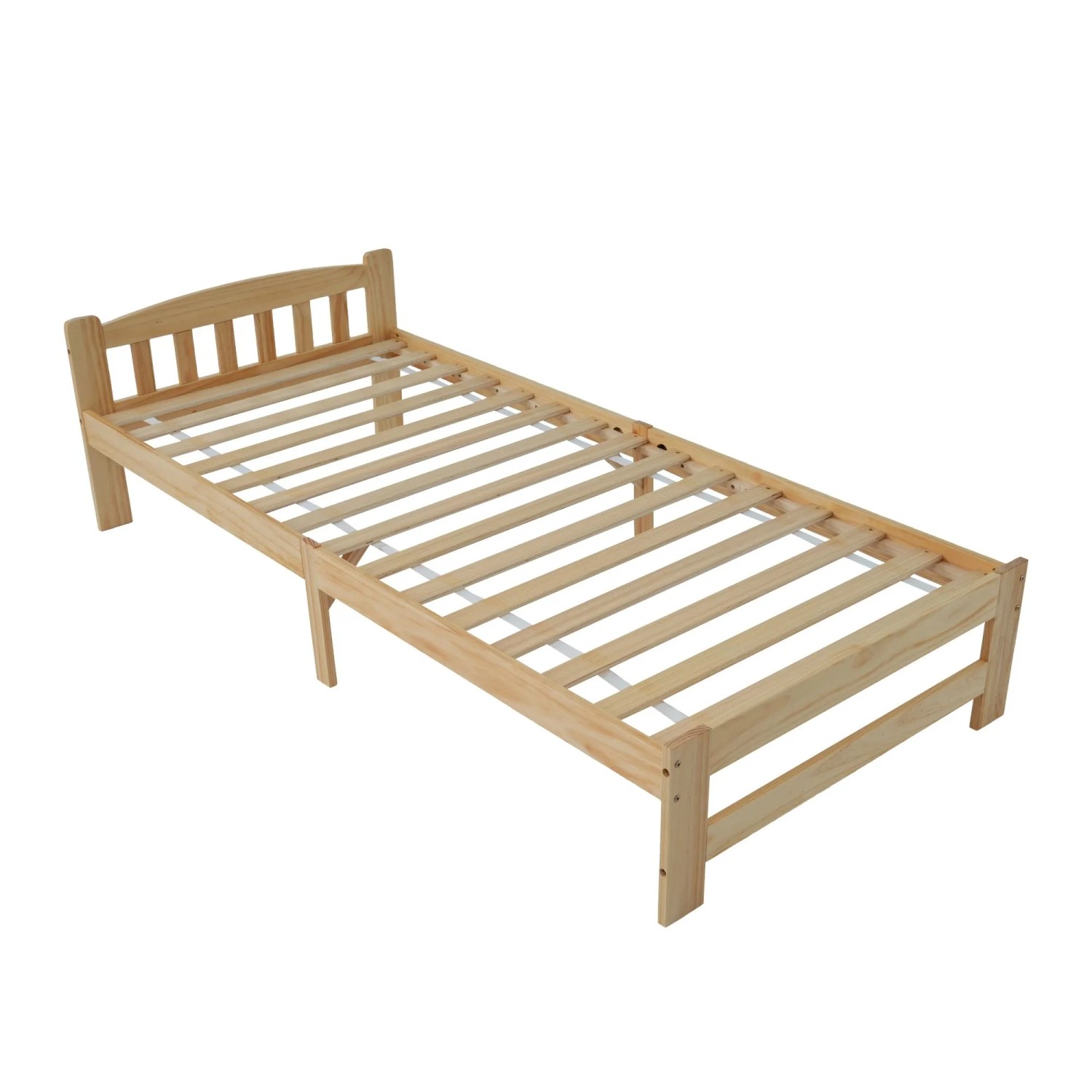 Okwish Massivholzbett 90×200 Jugendbett Mit Kopfteil Und Lattenroste Ohne Matratze