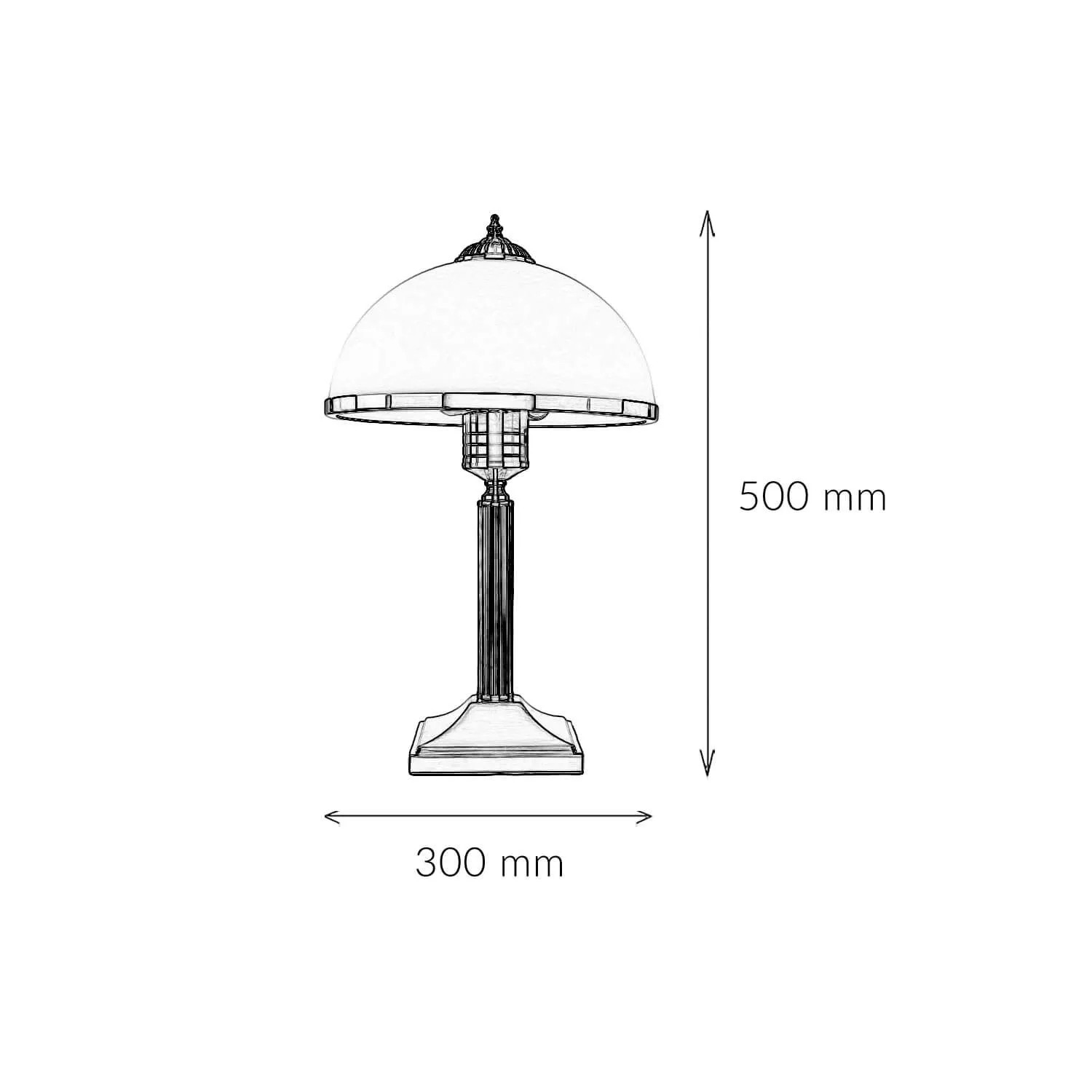 EASYLIGHT Tischlampe Glas Metall 50 cm Hoch In Messing Antik E27 Jugendstil_7