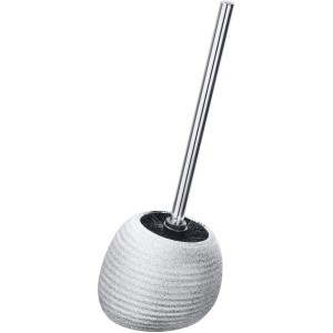 Wenko WC-Garnitur Polaris Juwel Silber, Keramik WC-Bürste mit Struktur und silbernem Griff.