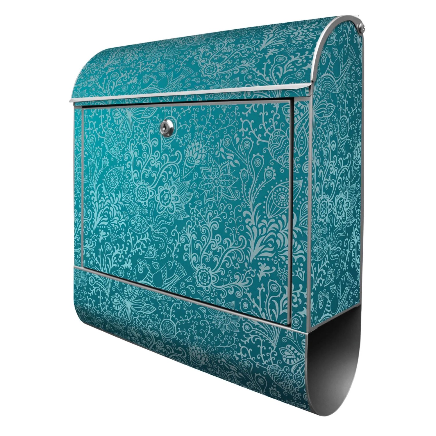 Banjado Design Briefkasten Silber Pulverbeschichtet 39x47x14cm 2 Schlüssel günstig online kaufen