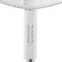 Detailaufnahme: Weißer Emerio Standventilator mit Geschwindigkeitsregler.