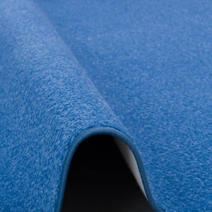 Blauer Snapstyle Trend Velours Teppich Joy (80x400cm), Detailansicht der Textur und Kettelung.