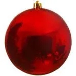 Kaemingk Weihnachtsbaumkugel, 14 cm, rot glänzend, bruchfest. Große Deko für innen & außen.