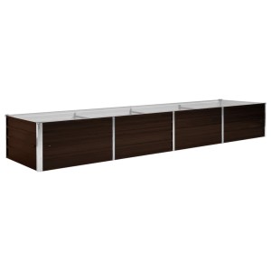 Braunes vidaXL Garten-Hochbeet aus Stahl, 320x80x45 cm, ideal für Garten, Balkon oder Terrasse.