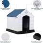 Costway Hundehütte Hundehaus Blau & Weiß 70 x 65 x 71.5 cm_4