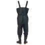 Schwarze vidaXL Wathose mit Stiefeln, Größe 46, für Angler und Outdoor-Aktivitäten.
