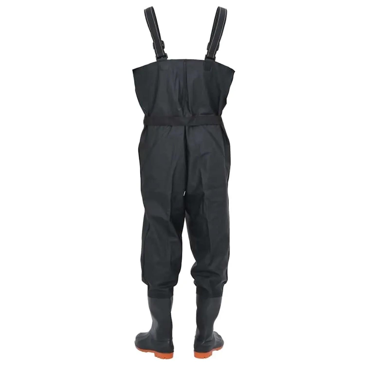 Schwarze vidaXL Wathose mit Stiefeln, Größe 46, für Angler und Outdoor-Aktivitäten.