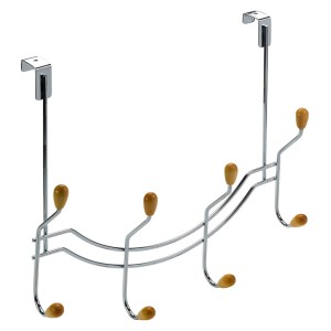 Hettich Türhängegarderobe mit Bucheknöpfen, 4 Haken, zur werkzeuglosen Montage an Türen.