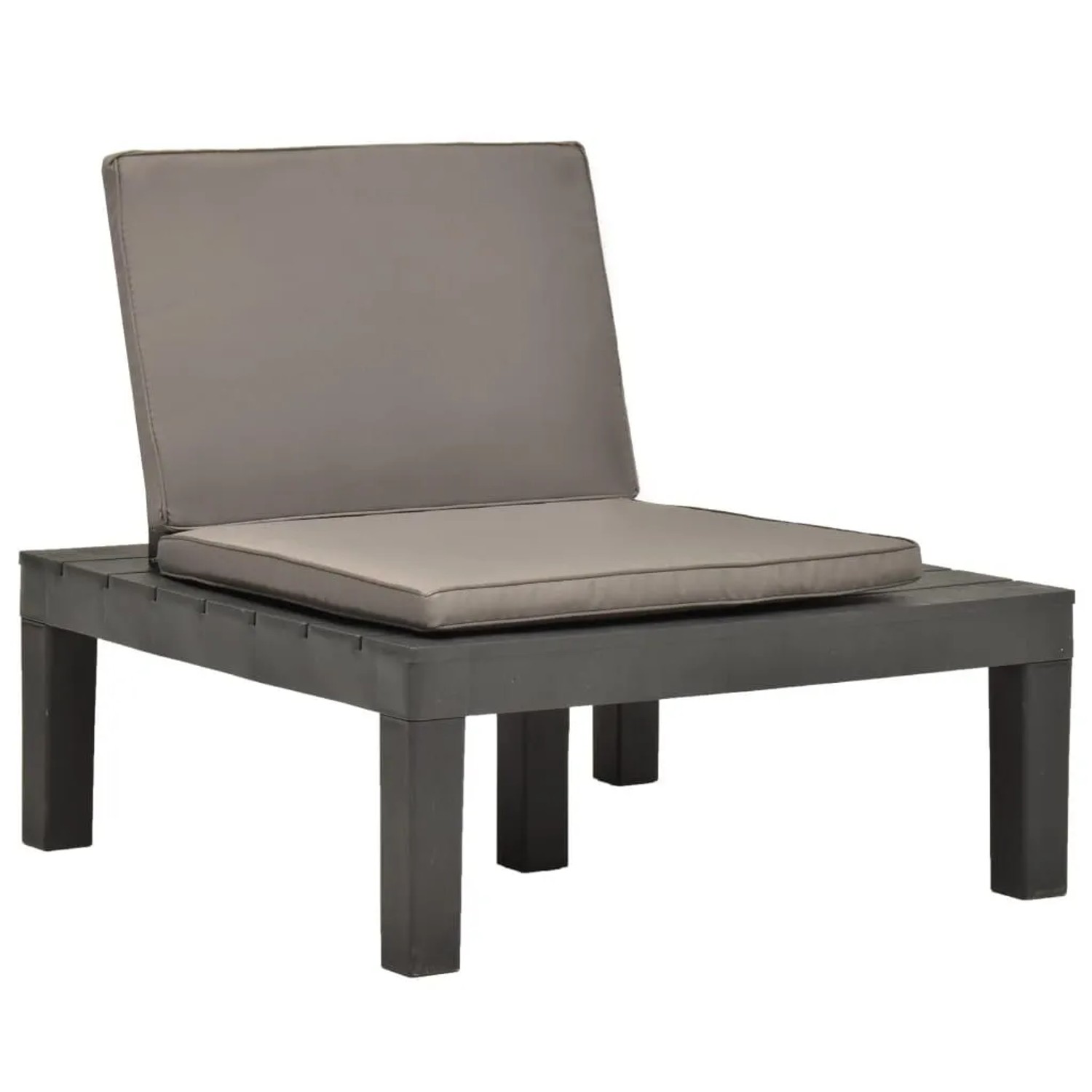 Furnicato Garten-lounge-stuhl Mit Sitzpolster Kunststoff Anthrazit