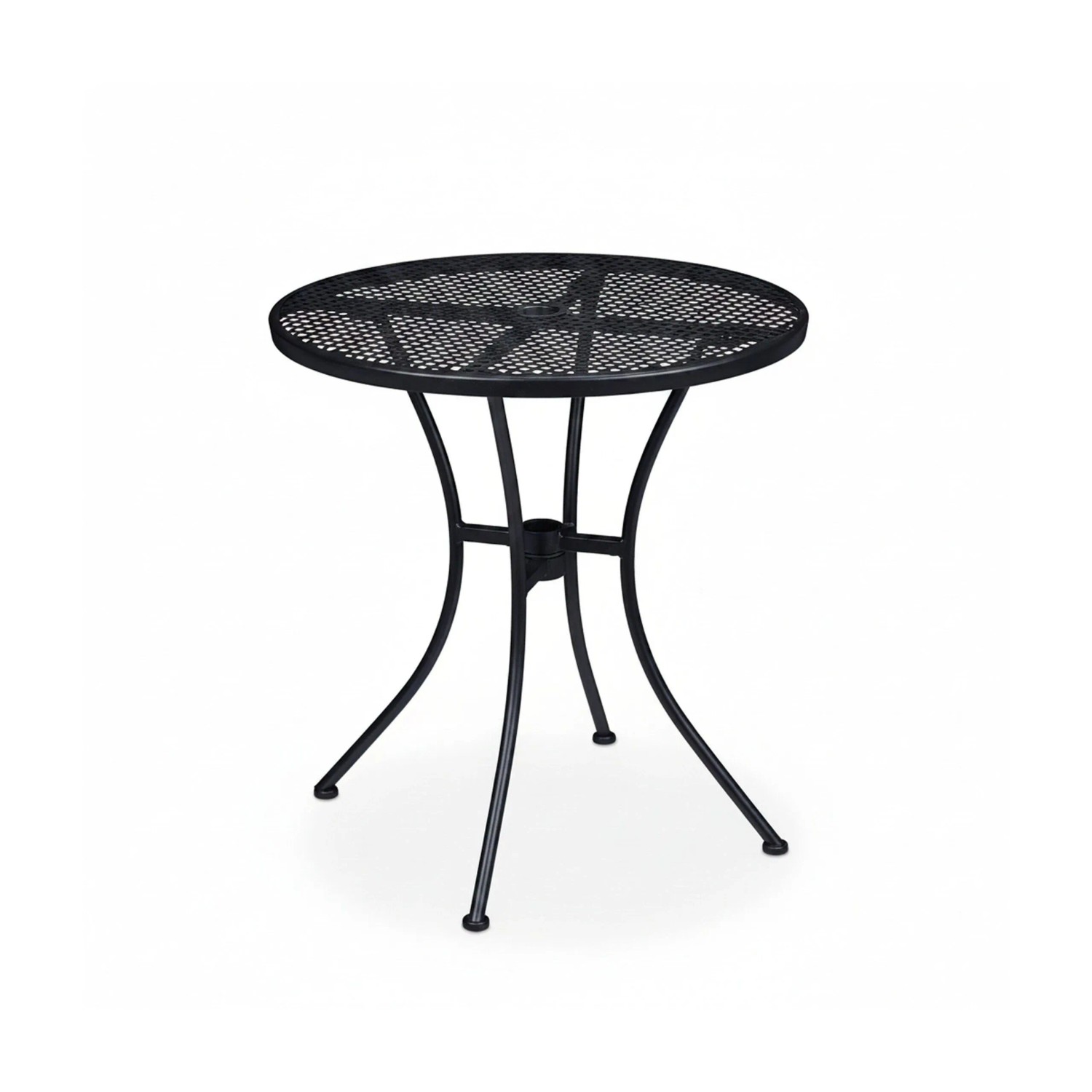 Relaxdays Gartentisch Stahl Schwarz Mit Schirmloch Wetterfest 72 cm x 70 cm 6,2 kg