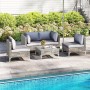 Costway Rattan Gartenmöbel Set Balkonmöbel Set mit Sitz- & Rückenkissen_2
