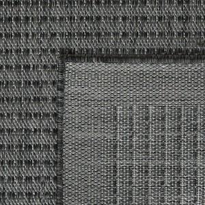Schwarzer Ayyildiz Outdoor-Teppich Giza 1410 (240x340 cm) in Sisal-Optik, wetterfest und robust.