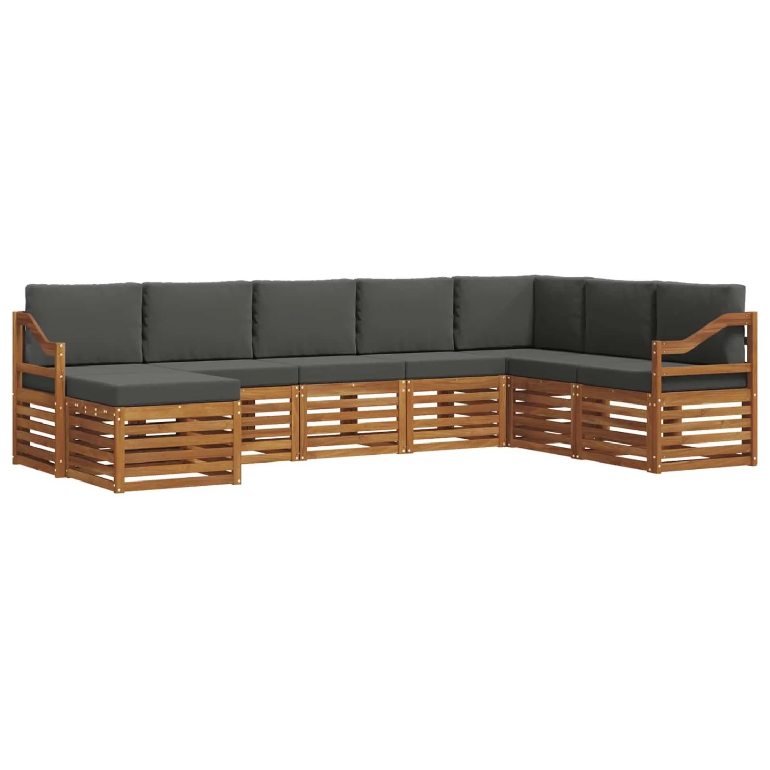 vidaXL Sofagarnituren 8 Tlg Natur und Anthrazit Massivholz Akazie 3375307