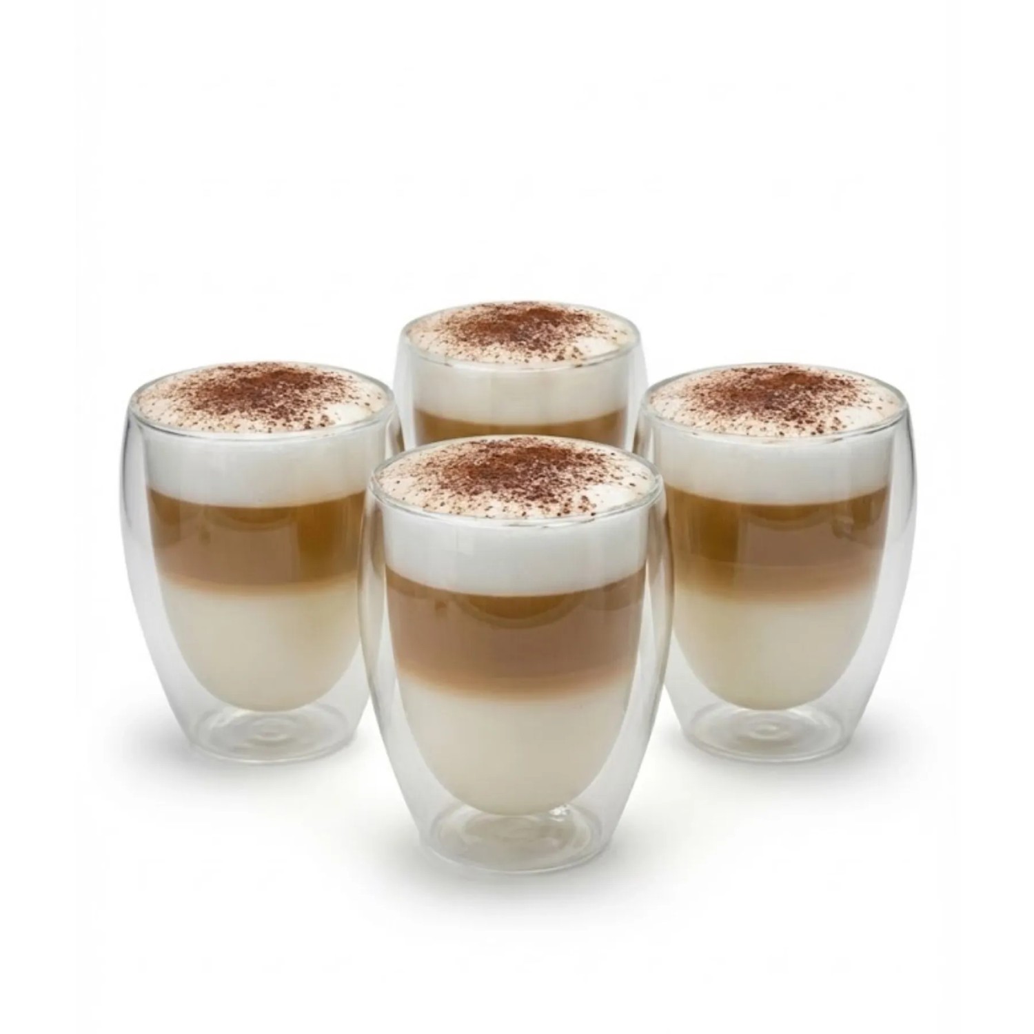 BigDean 4x 300ml Doppelwandige Latte Macchiato Gläser Borosilikatglas Doppelwandige Kaffeegläser Cappuccino Gläser Doppelwandige Gläser Kaffeegläser