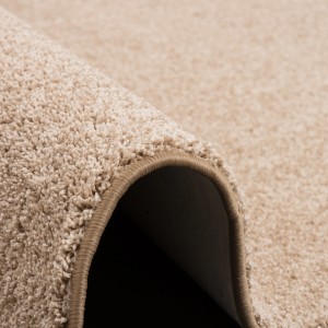 Detailansicht: Naturfarbener Snapstyle Hochflor Teppichläufer Mona, weicher Velours, 80x160cm.