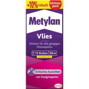 Metylan Vlies Tapetenkleister, 360g Packung für bis zu 12 Rollen Vliestapete.
