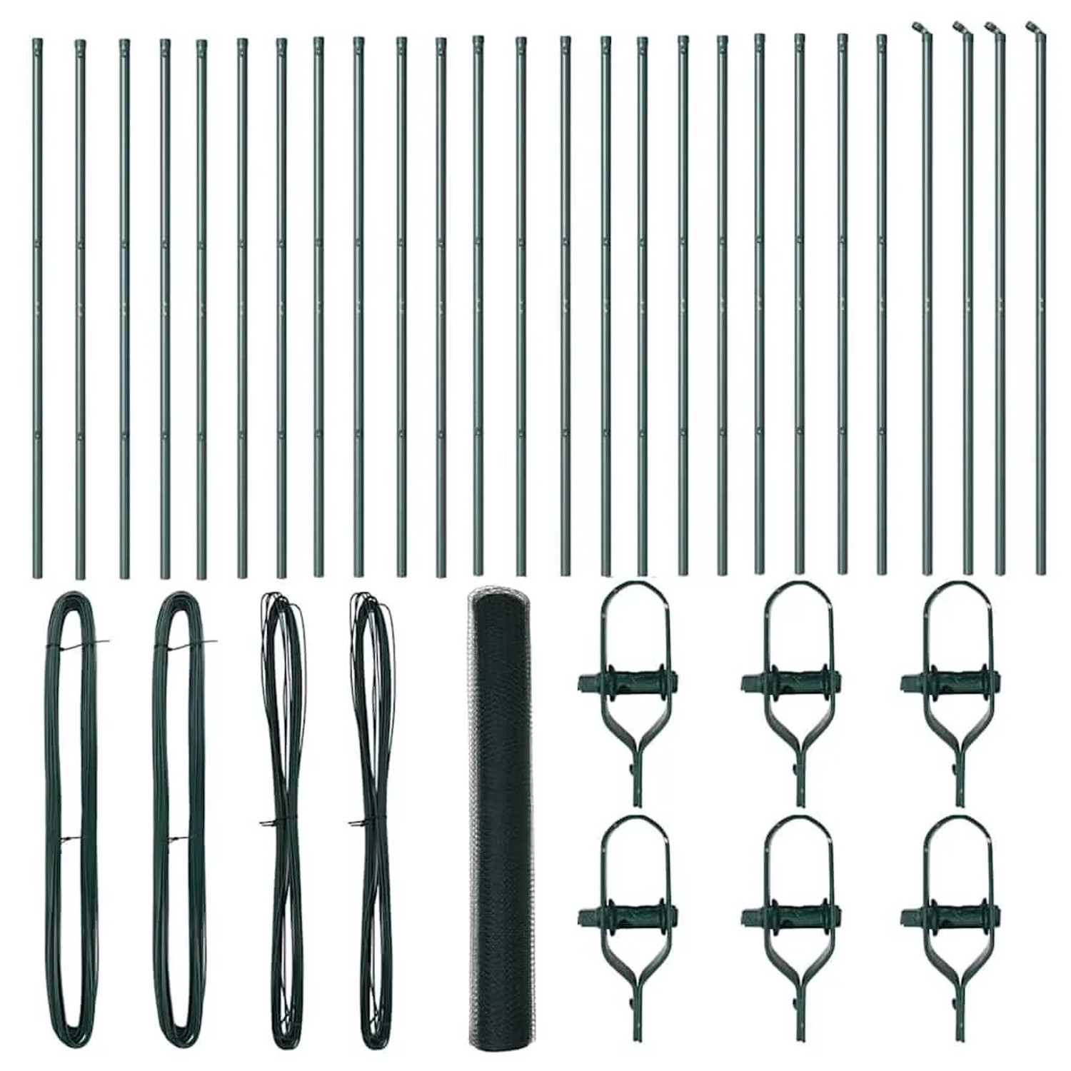 vidaXL Zaunpfosten Grün 50 x 1,4 m 25 mm Maschenweite Stahl und PVC 3352717 günstig online kaufen