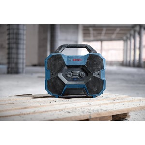 Bosch Professional GPB 18V-6C Bluetooth-Lautsprecher für Baustelle, blau/schwarz.