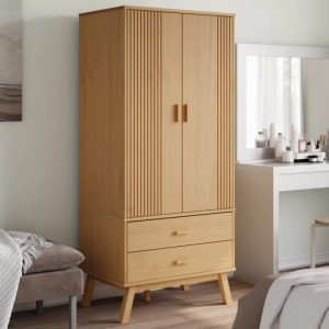 vidaXL Kleiderschrank OLDEN Braun 76,5x53x172 cm Massivholz Kiefer 358594