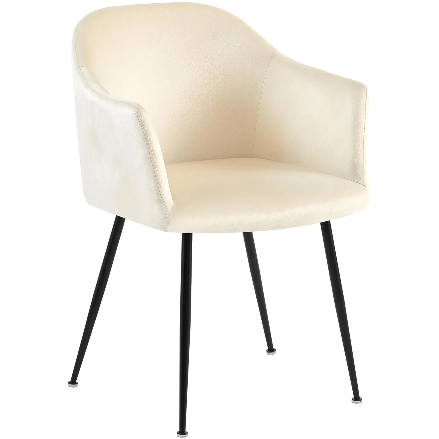 DELUKE Esszimmerstuhl CILIS Samt Creme 57x58x80cm Essstühle Esszimmerstühle Küchenstühle Wohnzimmerstühle