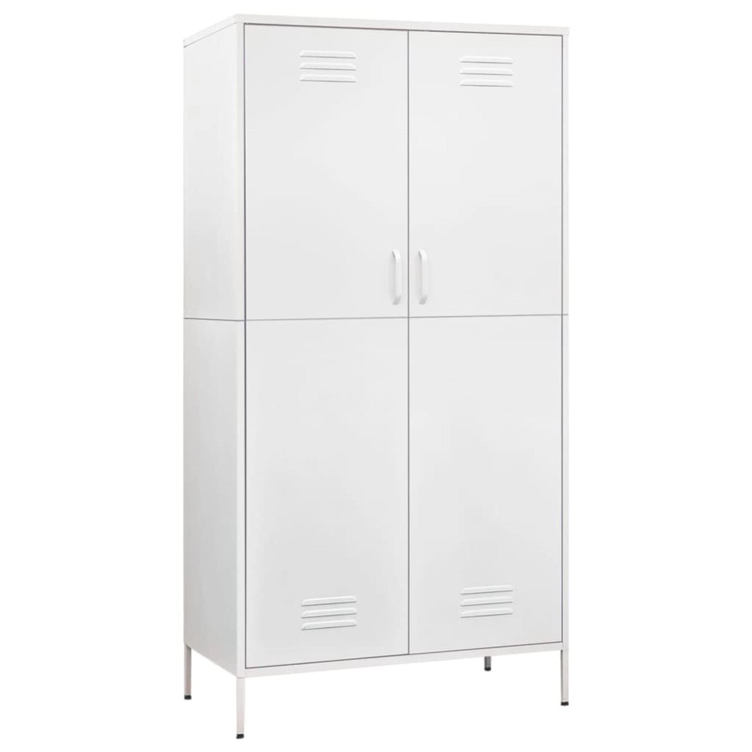vidaXL Kleiderschrank Weiß 90x50x180 cm Stahl 336251
