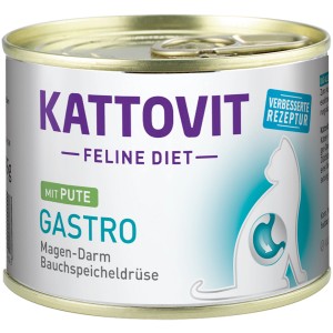 Kattovit Gastro Spezialfutter für Katzen mit Pute, 185g Dose.