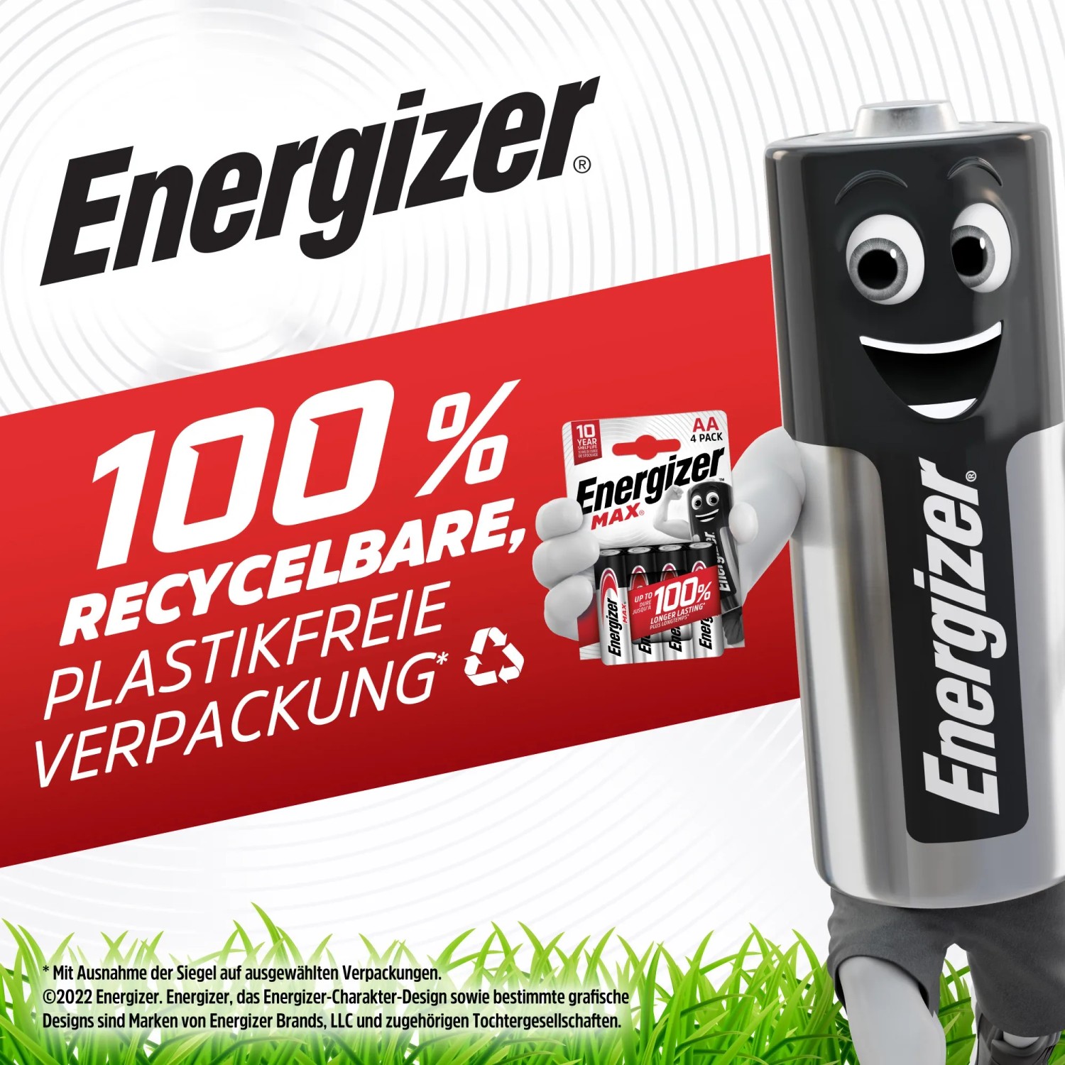 Energizer Max AA Mignon Batterien, 8er-Pack. Alkaline Batterien mit 100% recycelbarer Verpackung.