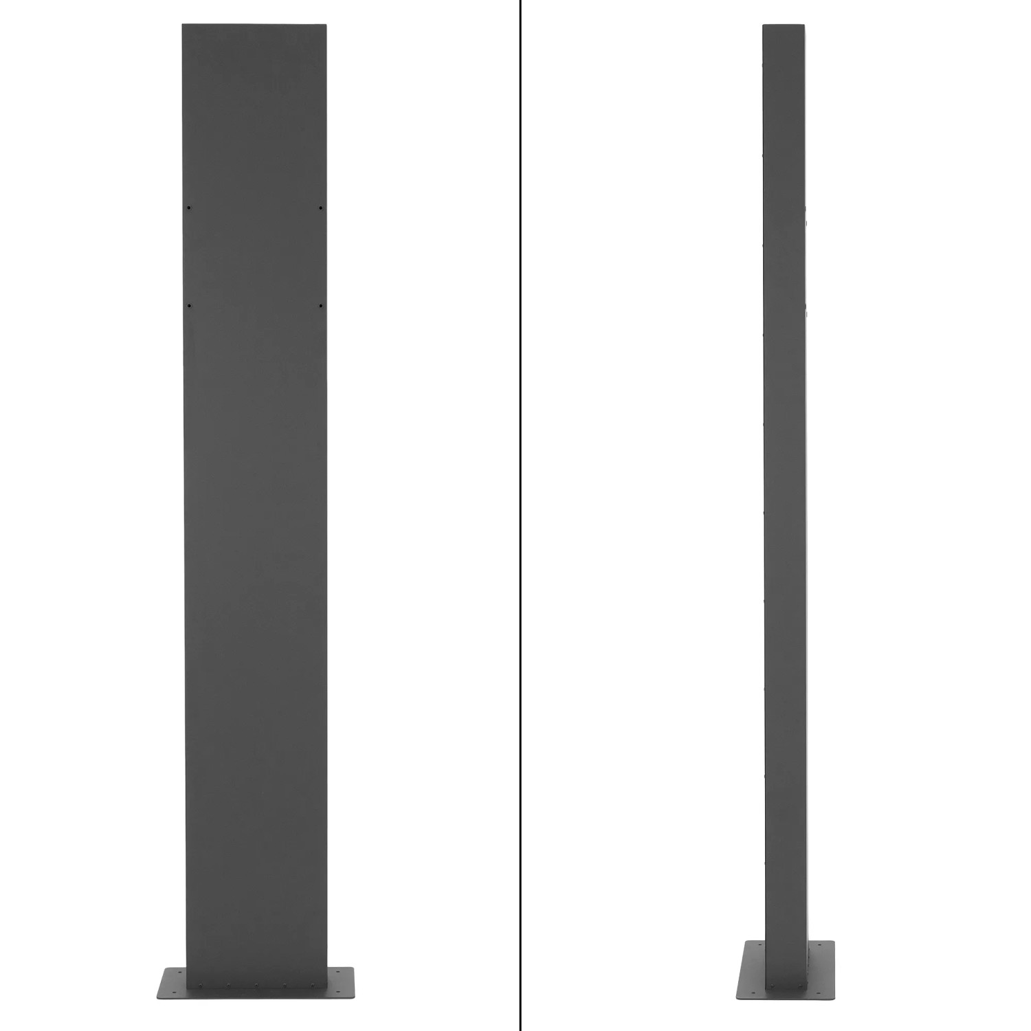 ML-Design Briefkastenständer, freistehend, 170 cm hoch, Edelstahl, anthrazit.