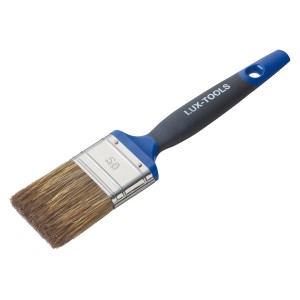 LUX Flachpinsel Soft Grip Lasur, 50 mm Borsten, für präzise Lasurarbeiten.
