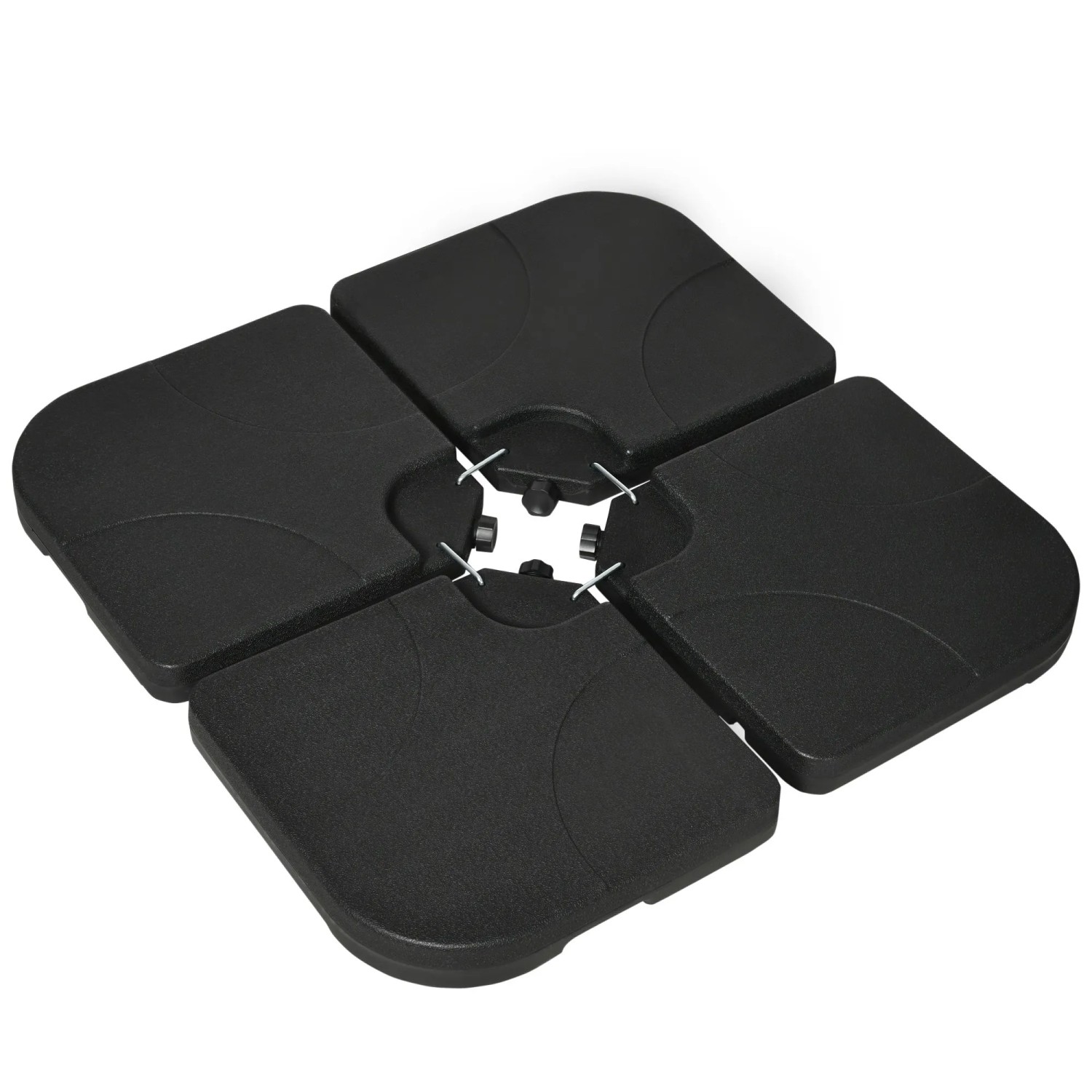 Furnicato Gewichtsplatten Für Sonnenschirmständer Befüllbar Wetterbeständig 104 Cm X 104 Cm X 75h Cm Schwarz