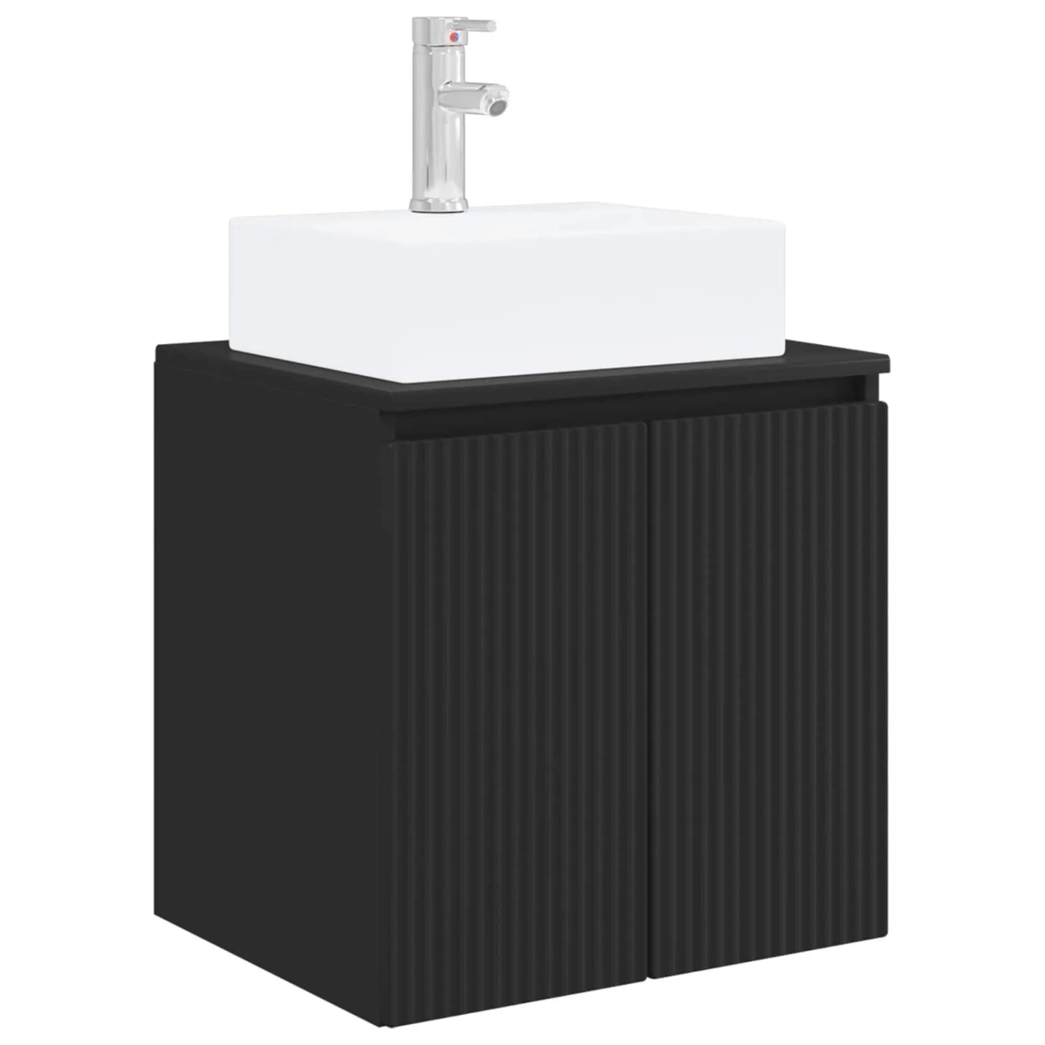 vidaXL Wandmontierte Waschtisch Schwarz 49,5 x 41 x 62,5 cm 890413