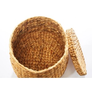 Kobolo Aufbewahrungskorb Wäschekorb aus Geflochtener Wasserhyazinthe