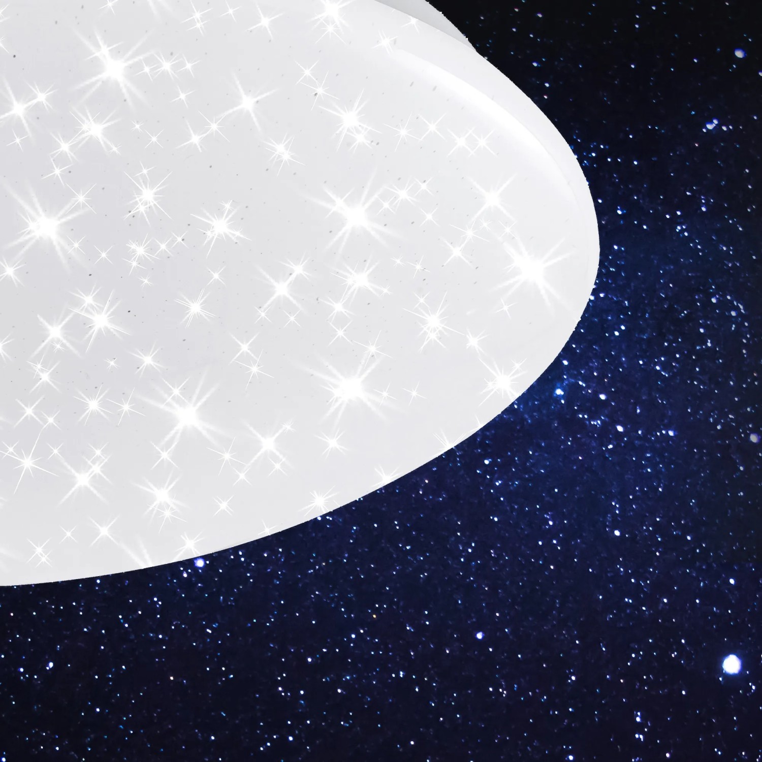 Weiße Briloner LED-Deckenlampe Brilo Bath mit Sternenhimmel-Effekt für Bad und Feuchträume.
