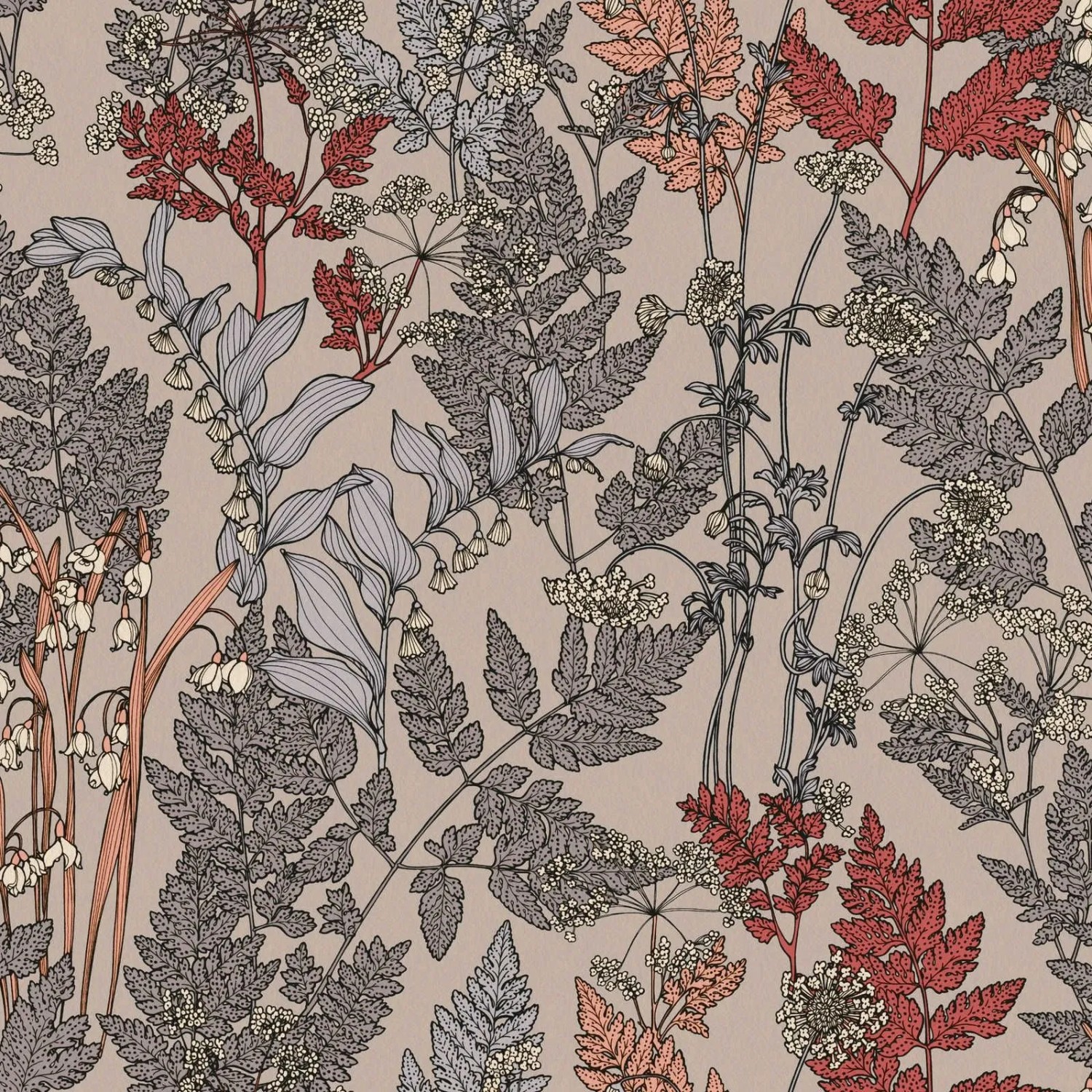 Tadessi Tapete Floral M1-No.561 Vliestapete in Grau