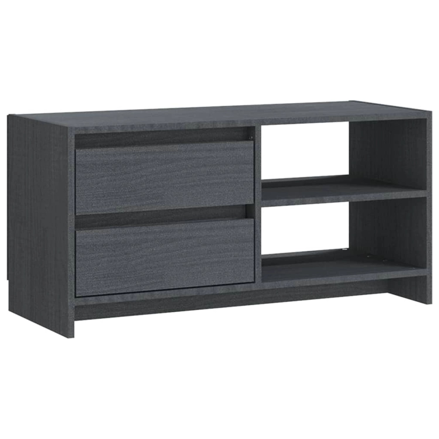 Tv-schrank Grau 80x31x39 Cm Massivholz Kiefer günstig online kaufen