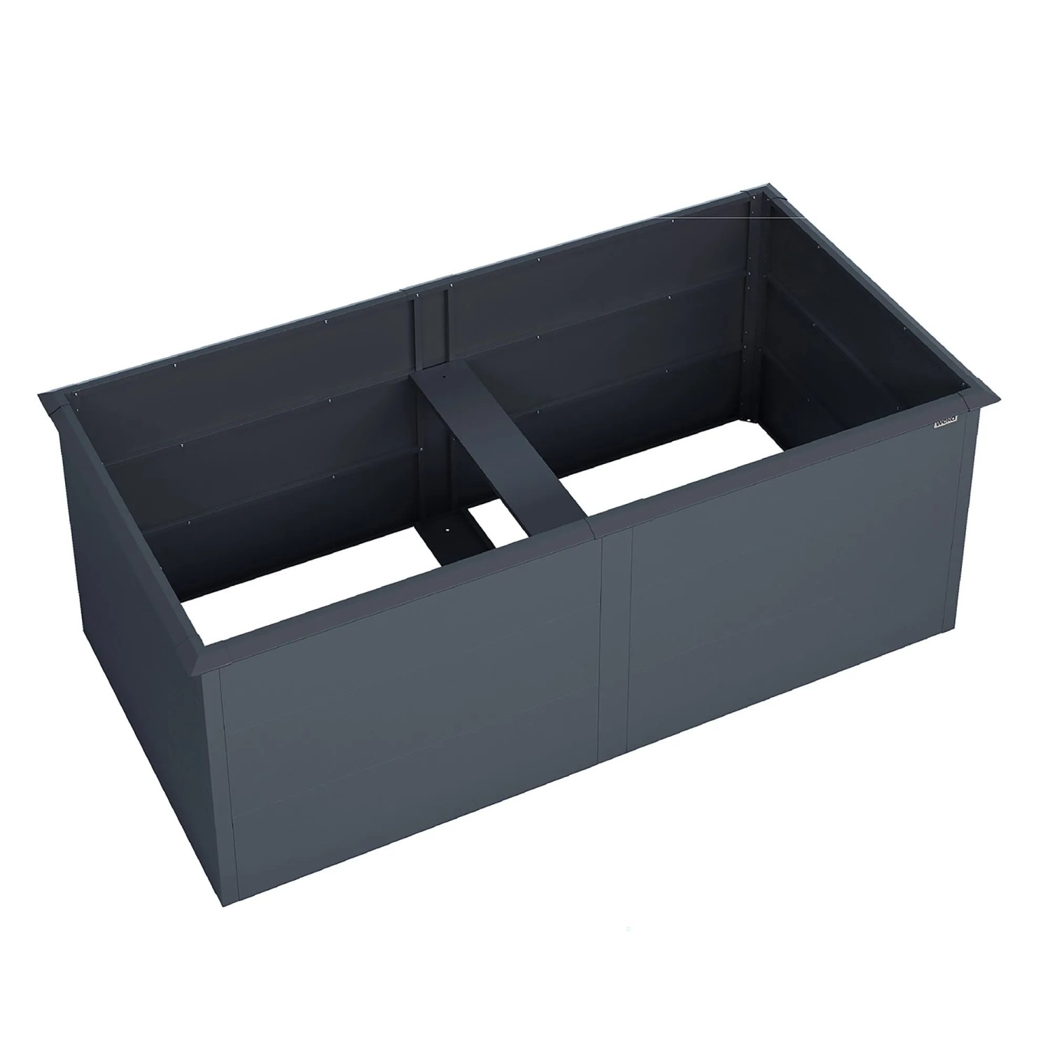 Anthrazitfarbenes Weka Metall-Hochbeet Gary XL, 200x100x77 cm, ideal für den Garten.