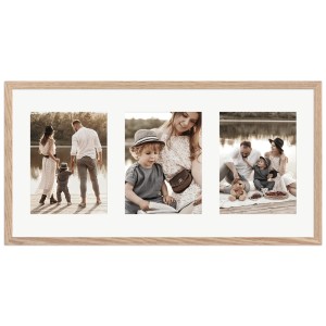WANDStyle Galerierahmen in Eiche-Optik für 3 Fotos (15x20 cm). Bilderrahmen für die Wand.
