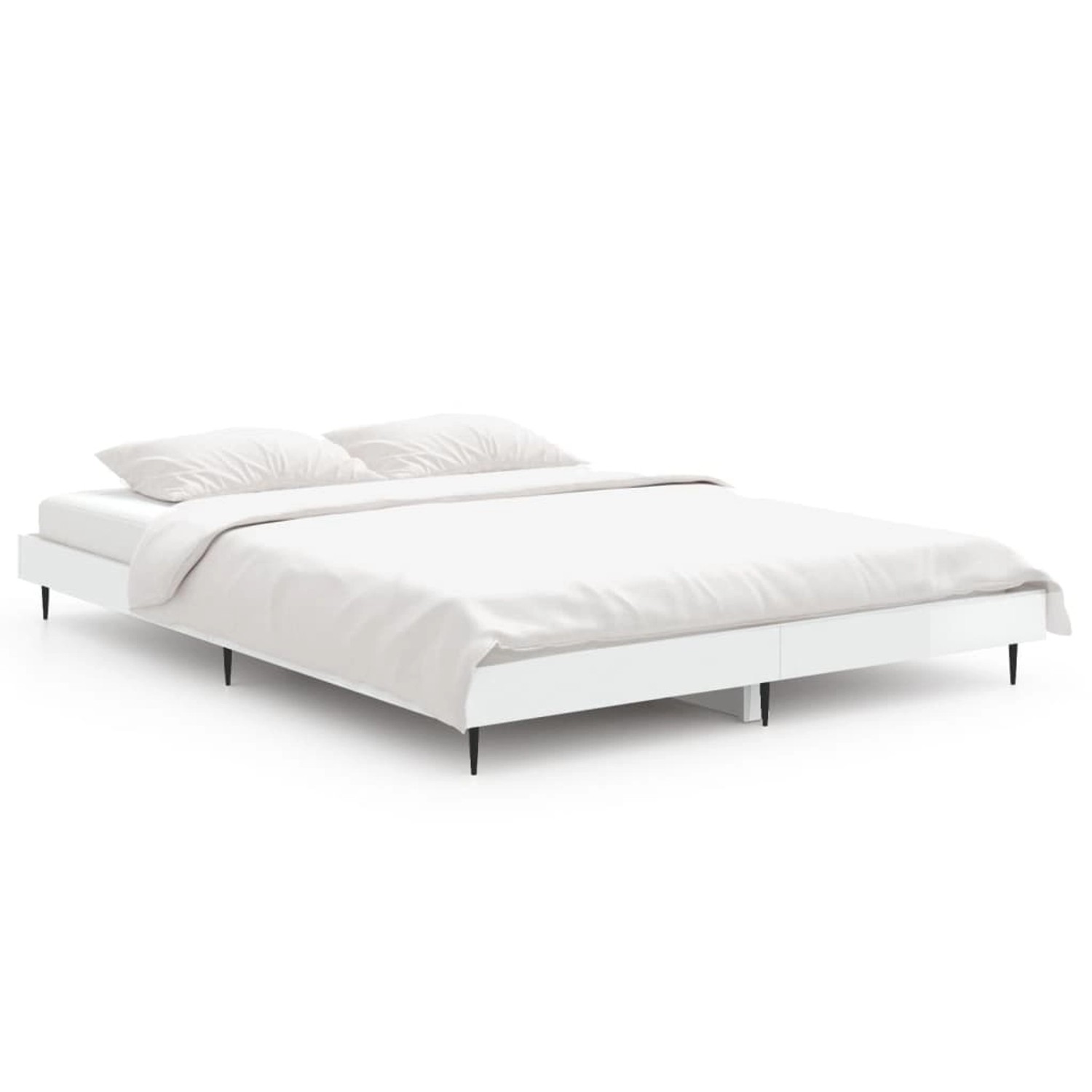vidaXL Bettgestell Hochglanz-Weiß 140x190 cm Holzwerkstoff 832279 günstig online kaufen