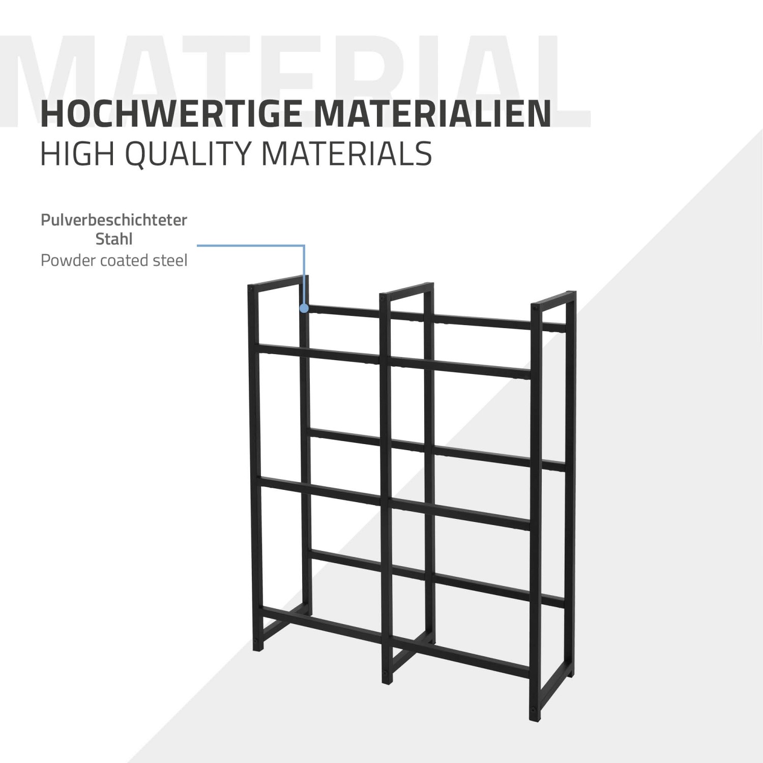 Freistehendes ML-Design Getränkekistenregal aus Stahl für 6 Kisten.