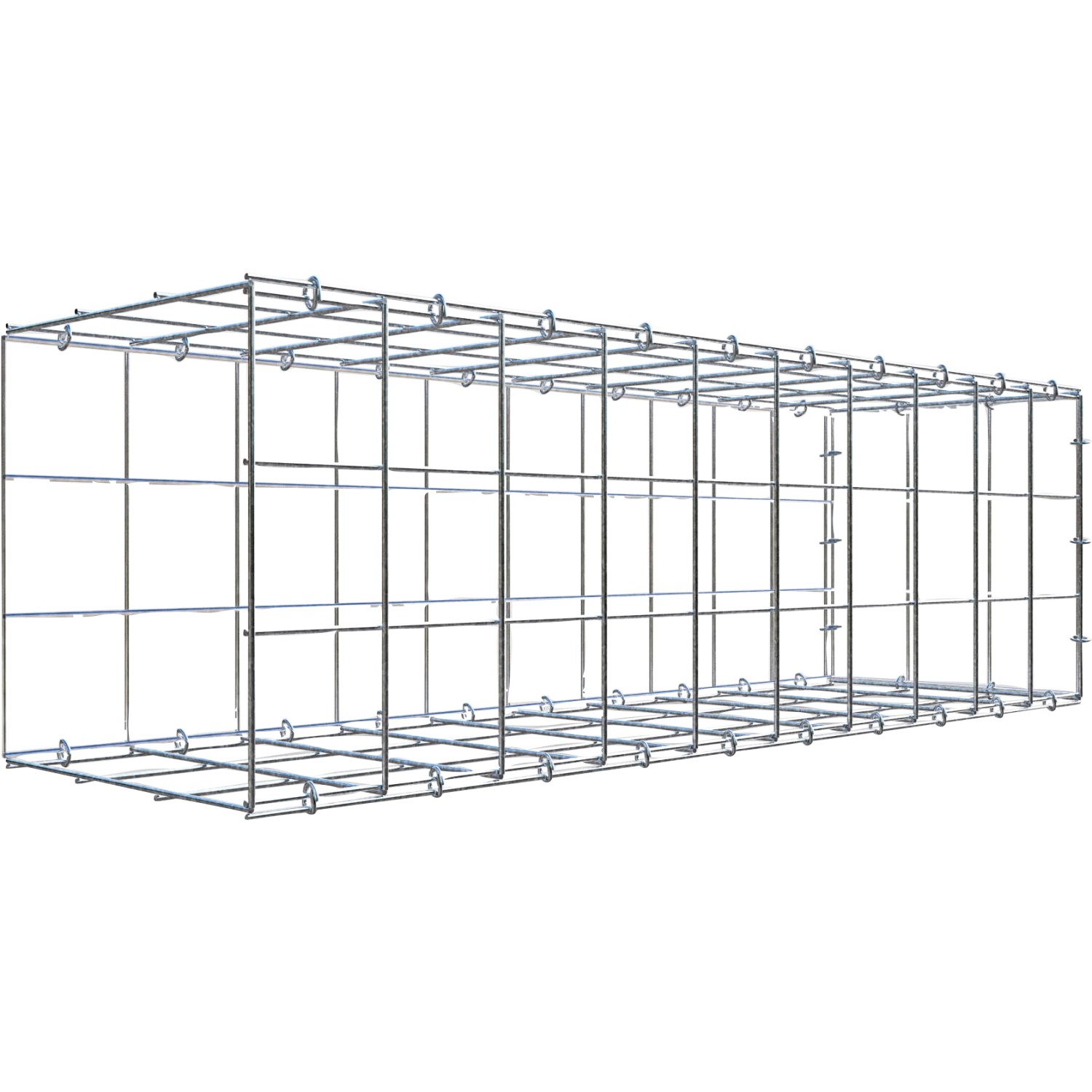 Gabiona C-Ring-Gabione-Anbaukorb Typ 2 30 x 100 x 30 cm Maschenw 10 x 10 cm