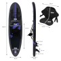 ECD Germany SUP Board mit Sitz, 320x82x15 cm, schwarz. Aufblasbares Stand Up Paddle Board für Wassersport.