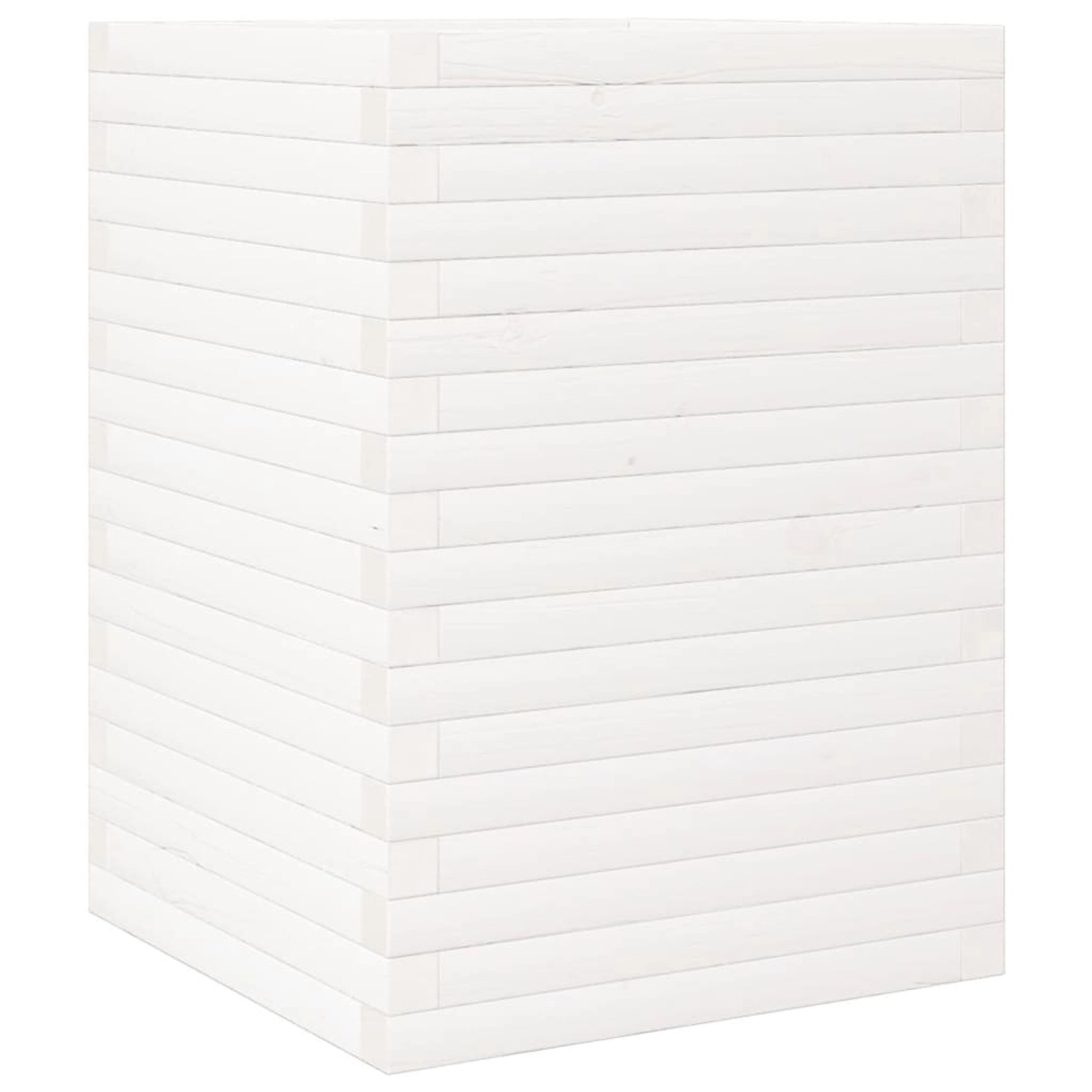 vidaXL Pflanzkübel Weiß 50x50x68,5 cm Massivholz Kiefer 3282465 günstig online kaufen