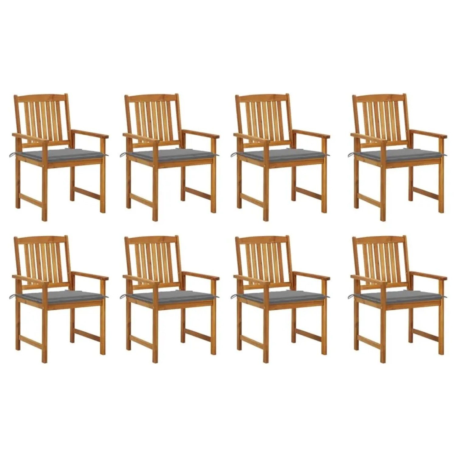 vidaXL Gartenstühle mit Kissen 8 Stk Massivholz Akazie 3078167