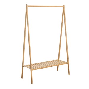 Svita Lana Garderobenständer aus Bambus mit Schuhablage für Flur oder Ankleidezimmer.