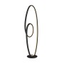 Moderne, dimmbare LED Stehlampe Bronwyn in Schwarz. Wohnzimmerleuchte aus Aluminium mit warmweißem Licht.