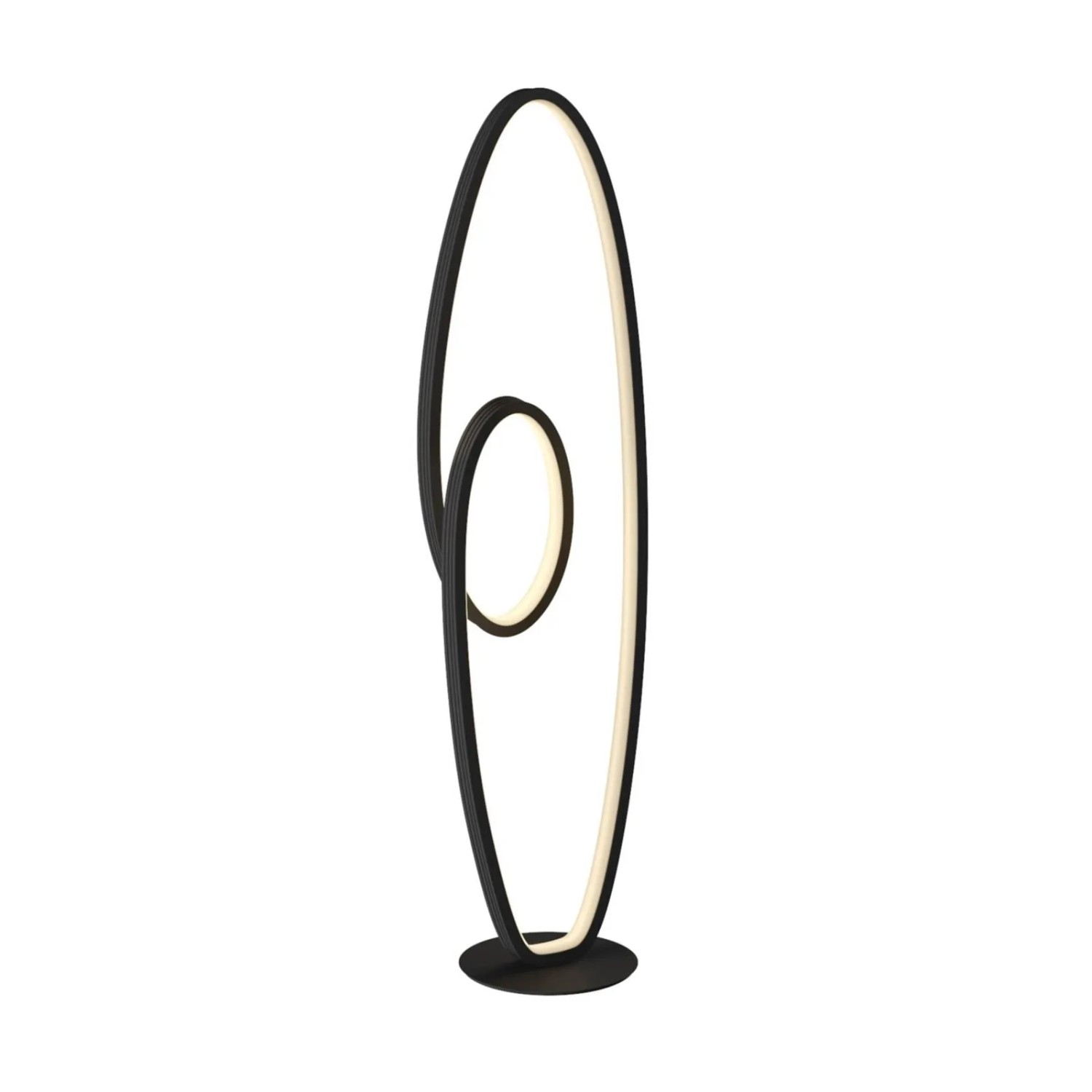 Moderne, dimmbare LED Stehlampe Bronwyn in Schwarz. Wohnzimmerleuchte aus Aluminium mit warmweißem Licht.