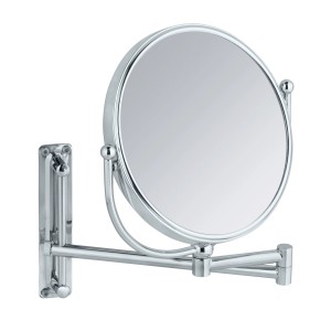 Wenko Kosmetikspiegel Deluxe, Chrom, zur Wandmontage, schwenkbar und klappbar.