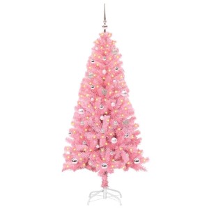 vidaXL Weihnachtsbaum mit 150 LEDs mit Ständer Rosa 150 cm PVC 3396418