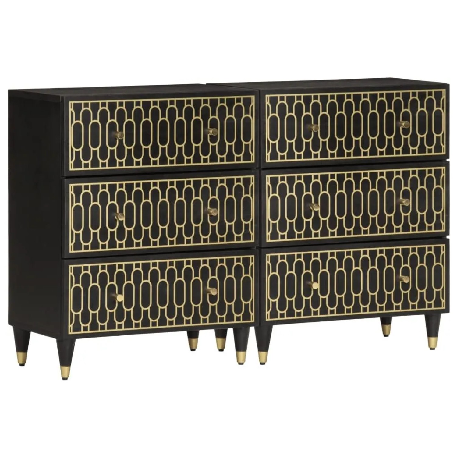 vidaXL Beistellschränke 2 Stk 60x33x75 cm Massivholz Mango 3206311