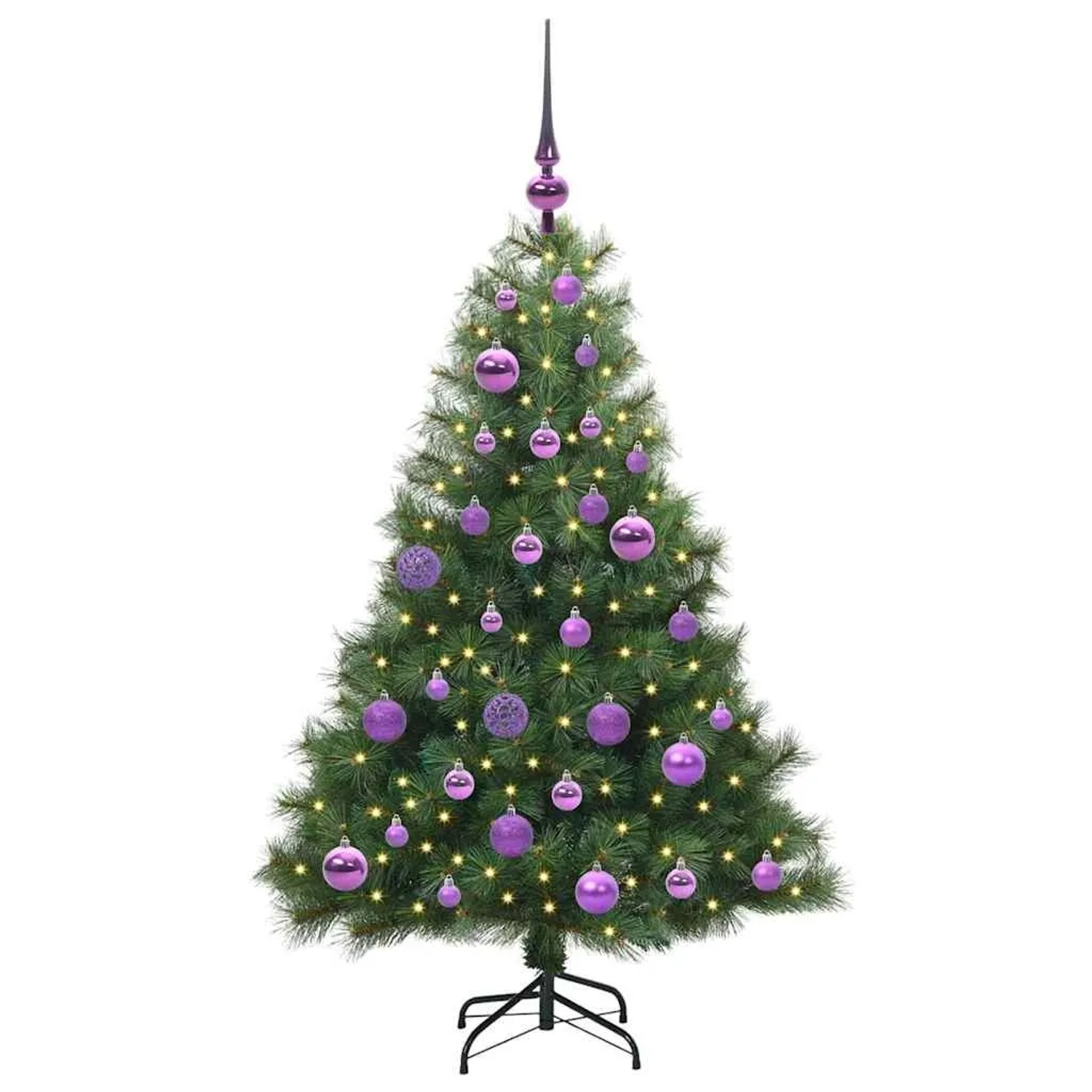 vidaXL Künstlicher Weihnachtsbaum mit 150 LEDs Grün 120 cm PE und PVC 3397763